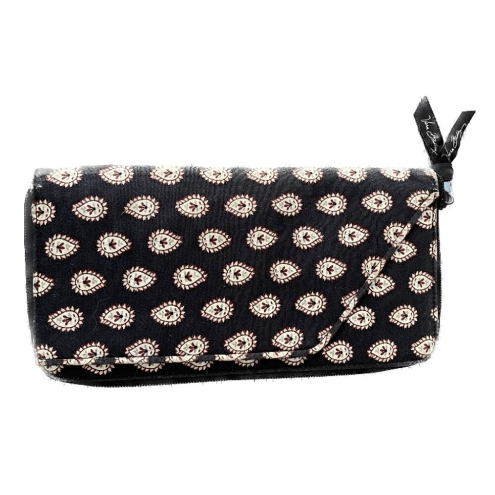 NEW NWOT Vera Bradley Large Zip Travel Organizer Wallet - Classic Black